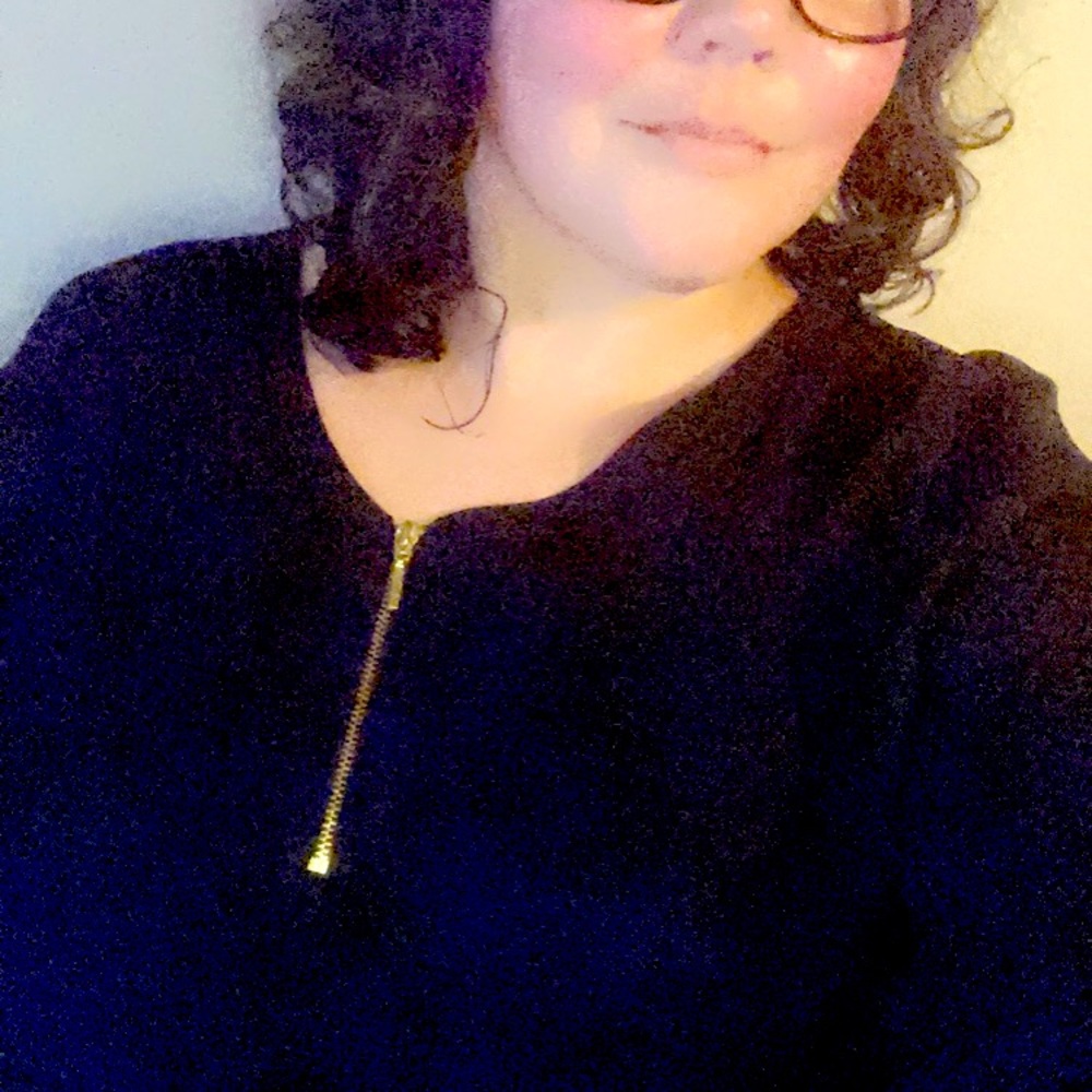 Front Zipper (Gold) Black Blouse